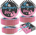 50 Guests Burnouts or Bows Gender Reveal Plates and Napkins Party Supplies Boys by Qyeahkj