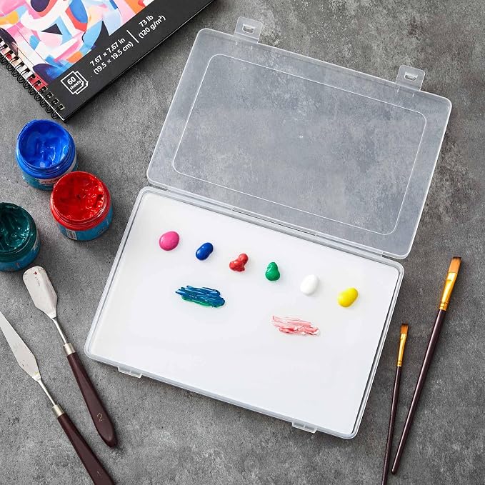 Nuanchu 1 Set Handy Glass Oil Paint Palette Included 10.2 x 6.8 x 1.2 Inches - Image 2