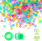 Pony Beads Glow in the Dark 1000pcs Neon Beads, Bracelet Beads 9mm Luminous - Image 6