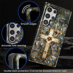for Samsung Galaxy S23 Ultra Case, Christian Cross Stained Glass Pattern Glossy - Image 4
