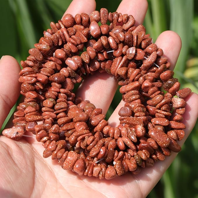 400Pcs 5-8mm Natural Gold Sandstone Chip Stone Beads | Pre-Drilled Irregular - Image 5