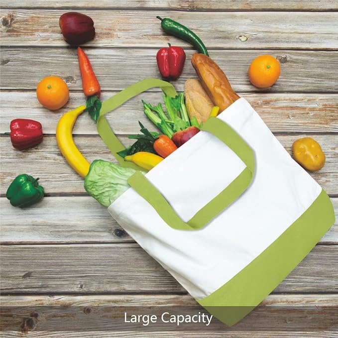 TOPDesign 3-Pack Super Strong Large 12oz Cotton Canvas Tote Bags, Reusable - Image 5