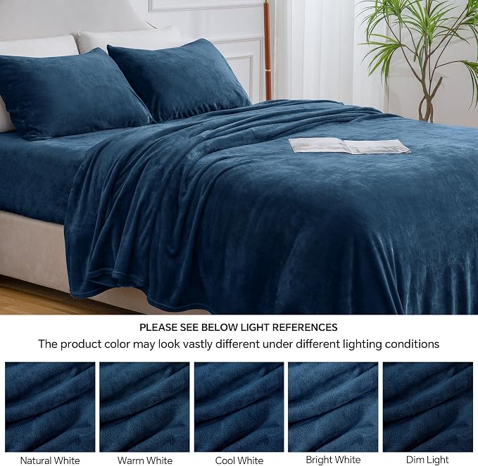 BEDELITE Flannel Sheets Full Size Navy - Image 9