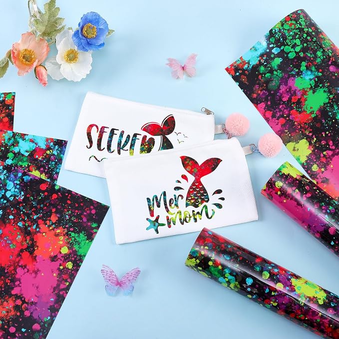 Tintnut Multicolor Splash Heat Transfer Vinyl, stretch washable, works - Image 4