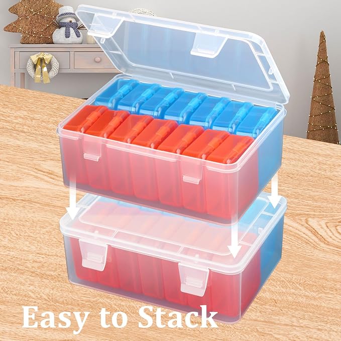 Mathtoxyz Small Bead Organizers, 15 Pieces Plastic Storage Cases Mini Clear - Image 4