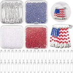 40 Safety Pin Fashion Bulk Include Safety Pin and Small Beads, Flag Bead Craft by FineCheer