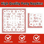40Pcs That's Amore Party Supplies Red Gingham Bachelorette Paper Plates Napkins - Image 4