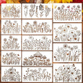 Flower Stencils for Painting Wildflower Stencils Reusable Floral Stencil for by SUNVERSE