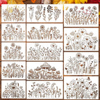 Flower Stencils for Painting Wildflower Stencils Reusable Floral Stencil for by SUNVERSE