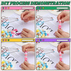 12pcs Blank Beaded Keychain Bars DIY Accessories Metal Beaded Keychain - Image 4