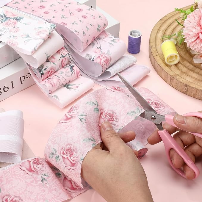 Hosuly 40 Pcs Pink Rose Floral Jelly Fabric - Image 5
