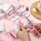 Hosuly 40 Pcs Pink Rose Floral Jelly Fabric - Image 5