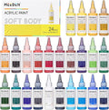 MEEDEN Soft Body Acrylic Paints Set: Matte Finish 24 Colors x 60ml/2oz Fluid by MEEDEN
