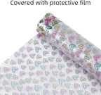 Heart Printed TPU Jelly Faux Leather Fabrics, 11.8 x 47.2 Inch Clear TPU Vinyl - Image 4