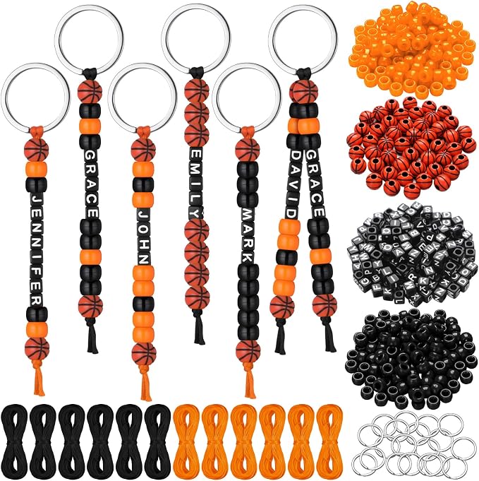 Landical 564 Pcs Basketball Keychain Making Kit DIY Basketball Bead Key Chain by Landical