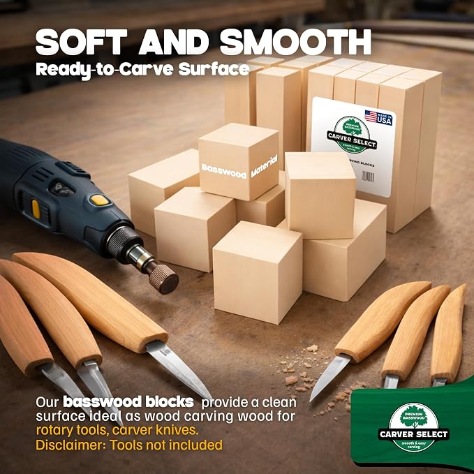 Basswood Carving Blocks Set of 16 – Wood Carving Kit - Image 8