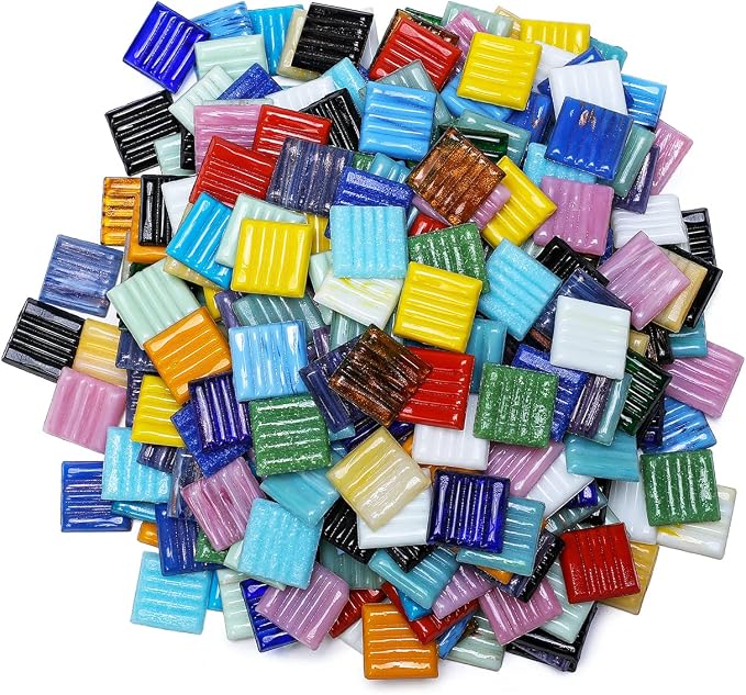 Lanyani 3/4 inch Metallic Glass Mosaic Tiles Variety Mix Color Vitreous Square - Image 5