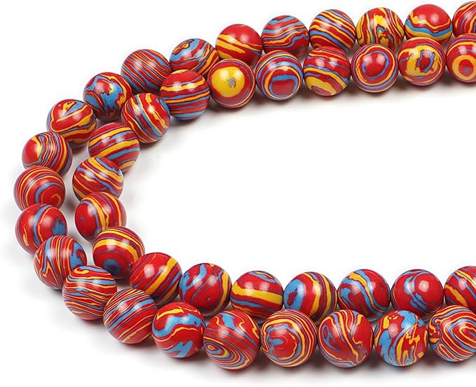 MJDCB Synthesis Colour Malachite Beads Beautiful Fashion Round Stone Beads by MJDCB