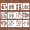 INFUNLY 12PCS Leaf Wall Stencils Reusable Plant Pattern Stencils Painting by INFUNLY