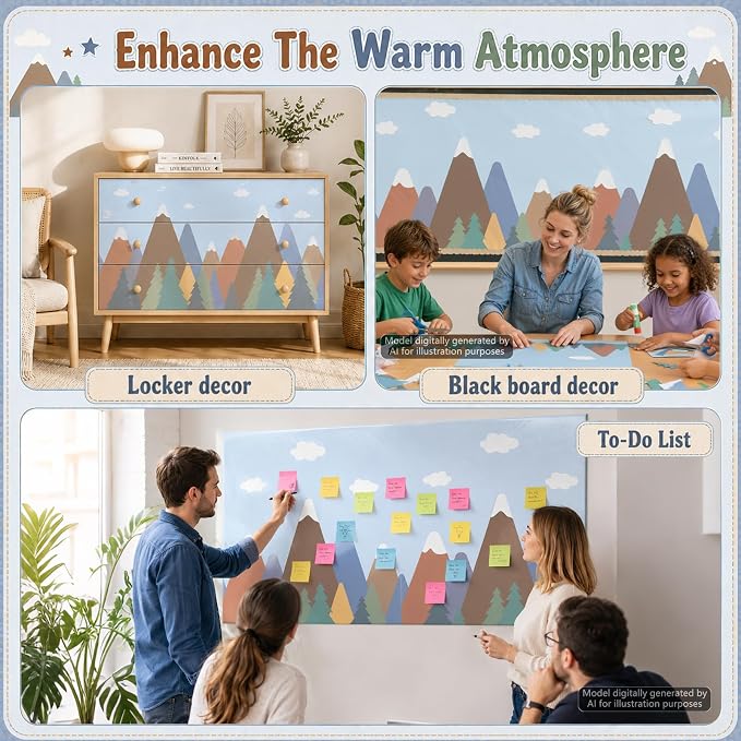 Moving Mountains Bulletin Board Roll Non-Woven Fabric Poster 16in X 20ft | Back - Image 5