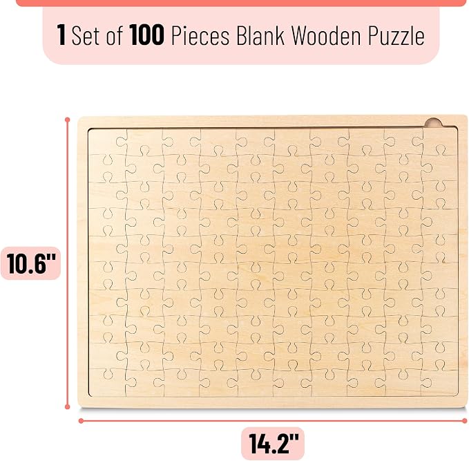 Mr. Pen- Blank Wooden Puzzle, 100 Pieces, 14.2" x 10.6" | Wooden Blank Puzzles - Image 2