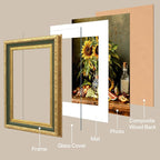 eletecpro 5x7 Vintage Picture Frame, Glass Cover, Light Green, Horizontal or - Image 2