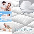HYLEORY California King Mattress Pad Quilted Fitted Mattress Protector Cooling - Image 3