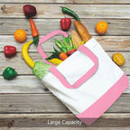 TOPDesign 3-Pack Super Strong Large 12oz Cotton Canvas Tote Bags, Reusable - Image 3