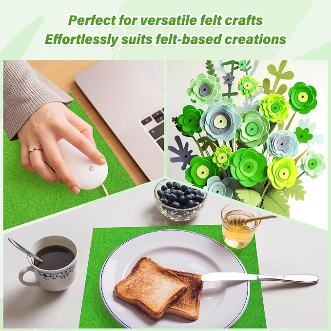 XSEINO 13 Rolls Green Felt Fabric, Fit - Image 7