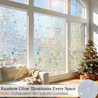 Windimiley Rainbow Window Privacy Film, 3D Stained Glass Christmas Decorative - Image 2
