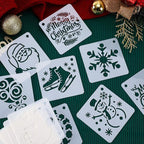 Augshy Christmas Snowman Face Stencils, 56 Pack Reusable Plastic Drawing - Image 7