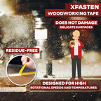 XFasten Double Sided Woodworking Tape 1 Inch x 108 Feet, Residue-Free, - Image 2