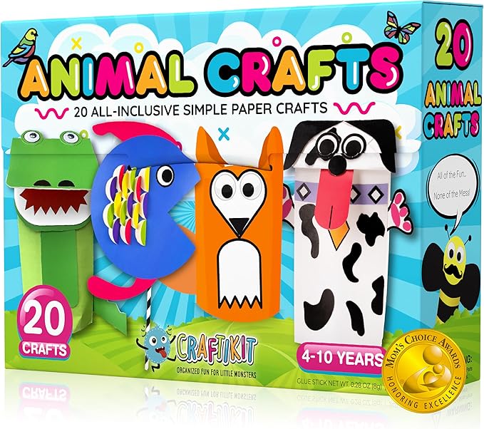 Craftikit® 20 Award-Winning Animal Toddler Arts and Crafts by CraftiKit