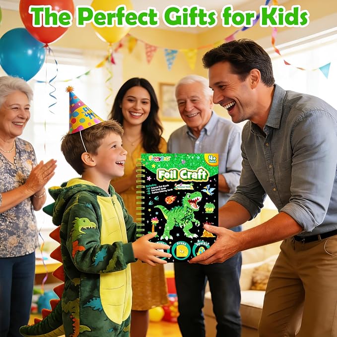 FUNNYB&G Foil Art Craft Kit for Boys 4-10 Years Old: Mess-Free & No-Glue - Image 9