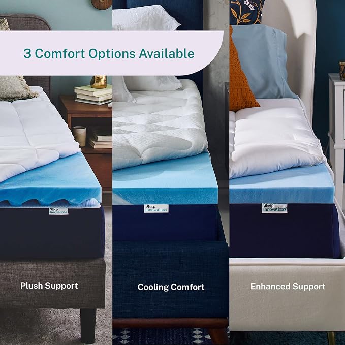 Sleep Innovations Dual Layer 4 Inch Memory Foam Mattress Topper, California - Image 8