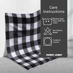 Hobby Lobby Black & White Buffalo Plaid Flannel Fabric, 1 Yard | Precut Fabric - Image 4