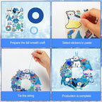 Hollowfly 48 Sets Winter Wreath Craft Kits DIY Snowflake Wreath Ornaments - Image 4