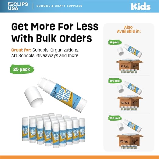 Glue Sticks Bulk, Glue Sticks for Kids Or Adults, Washable Glue Sticks - Image 2