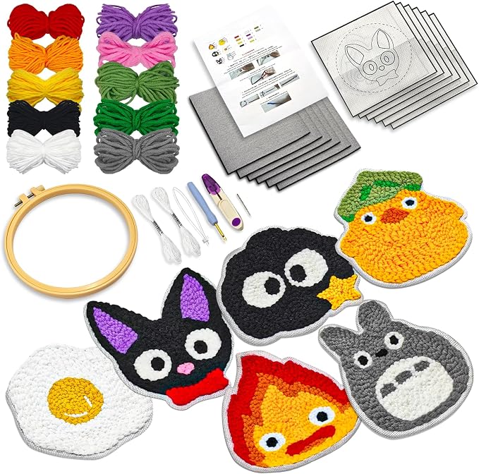 PUNICA Punch Needle Kit for Beginners, Kids & Adults Coaster Set of 6, Easy DIY by Unknown