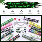 Tintnut Rasta Cannabis Leaf HTV Vinyl, easy cut & weed, stretch washable - Image 3