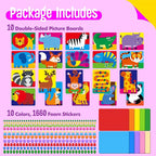 SpriteGru Foam Sticker Art Activity, 20 Wild Animal Art Boards - Image 2