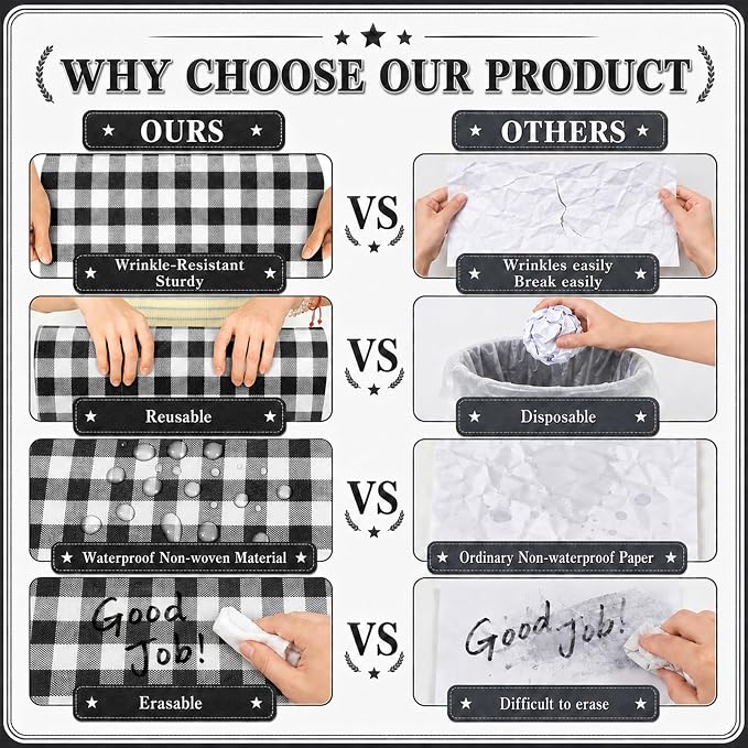 Black White Buffalo Bulletin Board Roll Non-Woven Fabric Poster 16in X 20ft | - Image 8