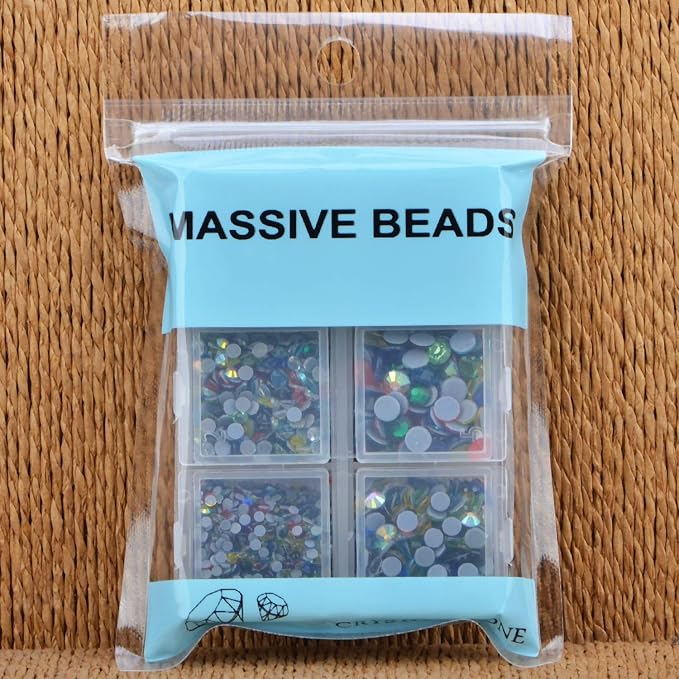 4000Pcs Mixed Size Hot Fix Round Crystals Gems Glass Stones Hotfix Flat Back - Image 4