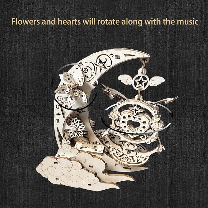 Wooden 3D Puzzle for Adults Mechanical Music Box Model Kits Wood DIY Crafts Kit - Image 3