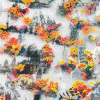 50Pcs Flower Stickers with Gold Holographic Outlines, Glitter Shiny Floral by Unknown