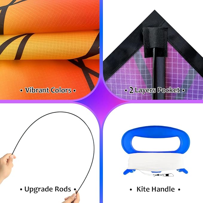 HONBO Large Delta Kite for Kids & Adults, Extremely Easy to Fly Kite for Beach - Image 6