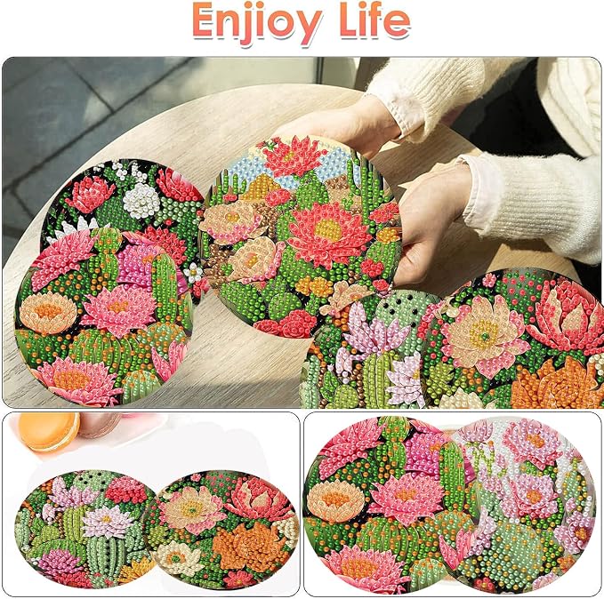 ijbnhd Cactus Diamond Painting Coasters Kit - Image 2