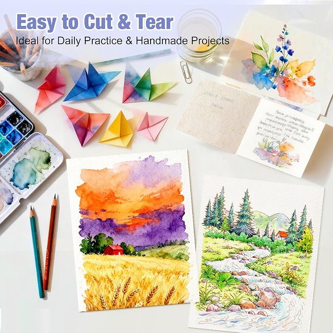 Creazic Watercolor Paper Pad 9"x12" 140lb/300gsm | Acid-Free Cold-Pressed - Image 6
