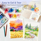 Creazic Watercolor Paper Pad 9"x12" 140lb/300gsm | Acid-Free Cold-Pressed - Image 6