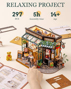 Rolife DIY Miniature House Kit 1:18 Coffe&Bar Dollhouse Diorama Model, Build - Image 5